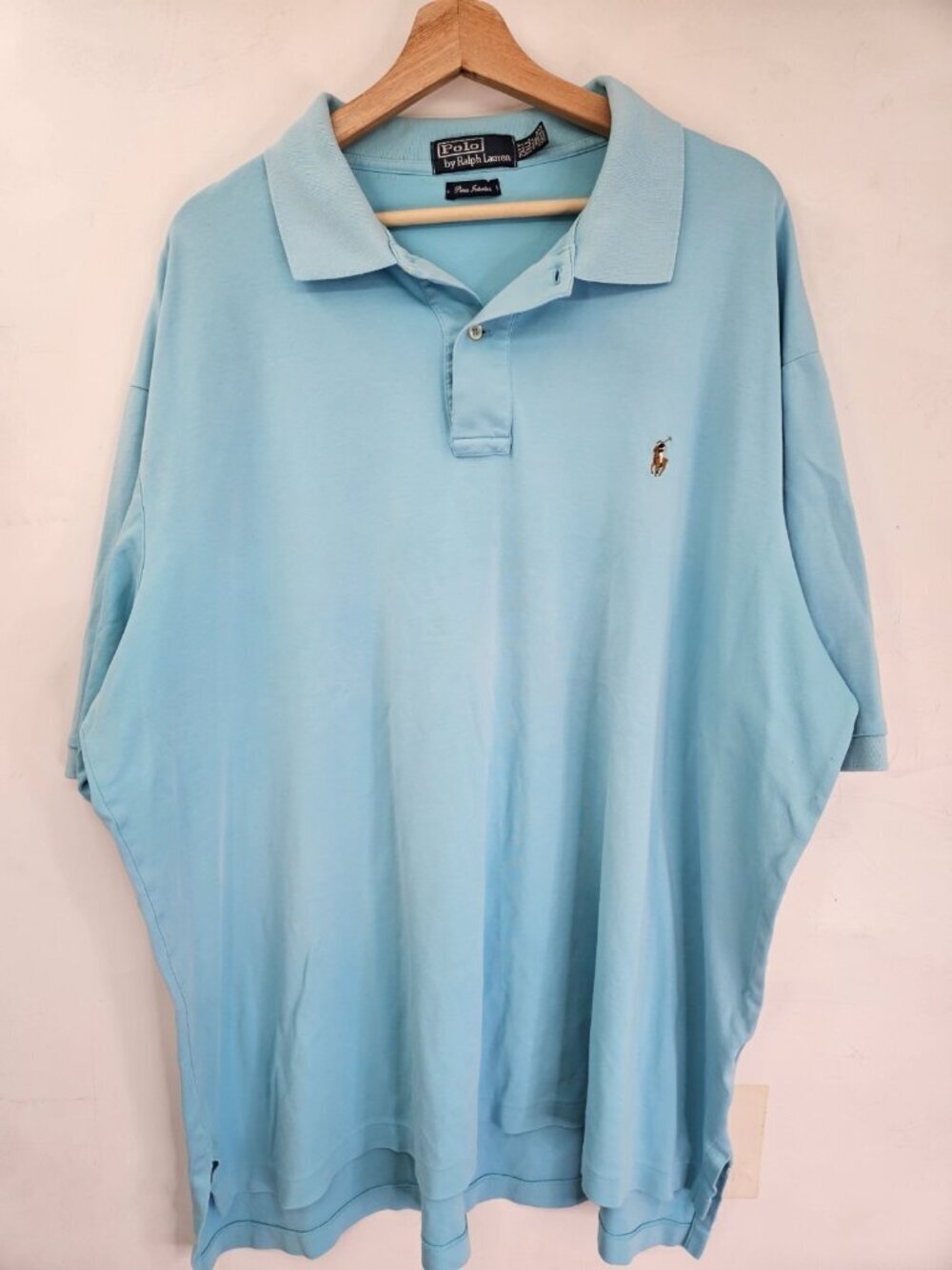 Polo Ralph Lauren Polo Shirt Mens 2XLT Aqua Short Sleeve Cotton Preppy Classic